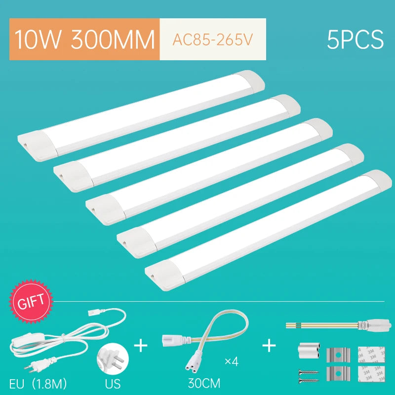 LED Tube Fixture Lamp Lighting Strip Home Highlight 220V LED Lights Bedroom Kitchen Cabinet Led Bulb Tube With Cable Light Tube - GlowMart