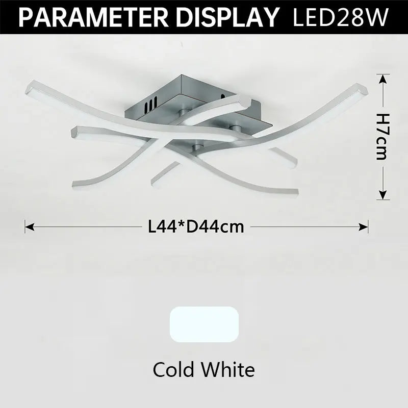 Ceiling Lamp Modern Living Room Lamp For Dining Room Bedroom Balcony LED Ceiling Light 28W Curved Design Panel lights For Home - GlowMart