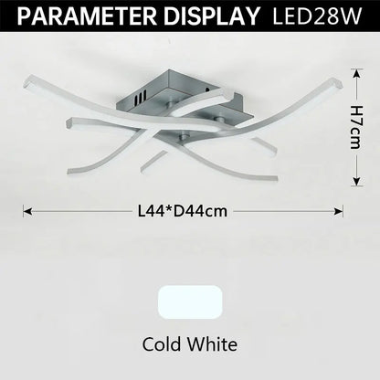 Ceiling Lamp Modern Living Room Lamp For Dining Room Bedroom Balcony LED Ceiling Light 28W Curved Design Panel lights For Home