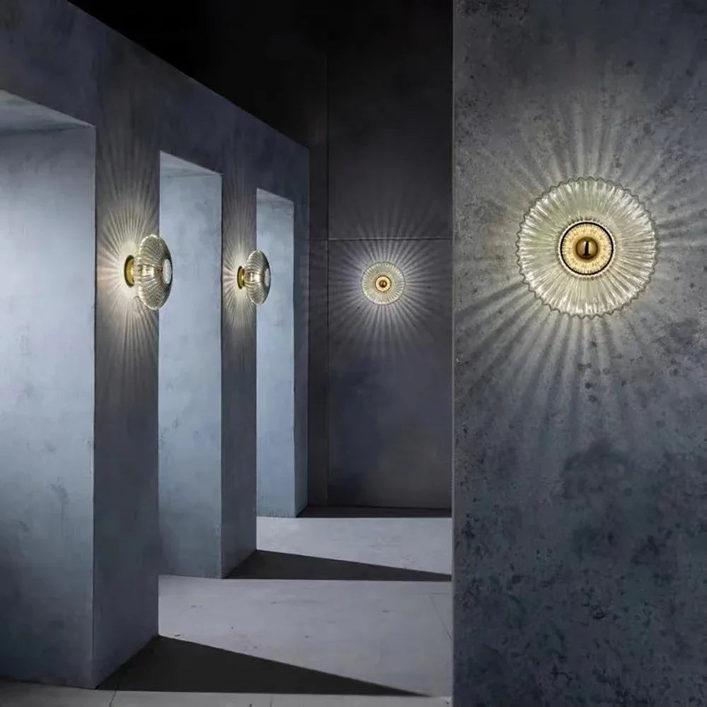 Modern LED Wall Lamps Glass Ripple Lights Corridor Aisle Staircase Dining Backdrop Simple Indoor Home Decoration Lustre Fixtures - GlowMart
