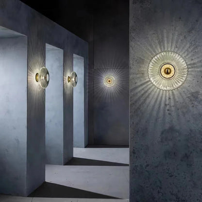 Modern LED Wall Lamps Glass Ripple Lights Corridor Aisle Staircase Dining Backdrop Simple Indoor Home Decoration Lustre Fixtures - GlowMart