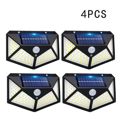 Solar Lights Outdoor 100LED 3 Modes 270° Lighting Angle Motion Sensor Security Lights for Backyard Garden Fence Patio Front Door