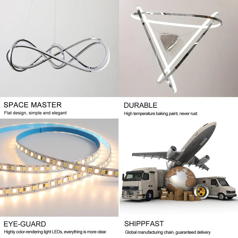 Modern LED Pendant Light DIY Chandelier Lights For Dining Room Living Room Bar Kitchen Room Ceiling Hanging Lamp Home Decor Lamp - GlowMart