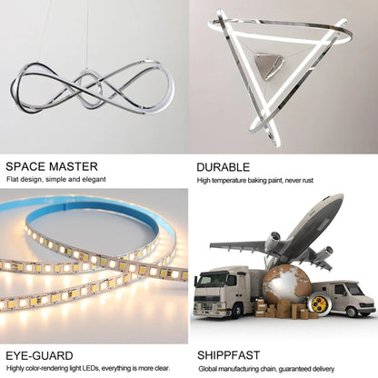 Modern LED Pendant Light DIY Chandelier Lights For Dining Room Living Room Bar Kitchen Room Ceiling Hanging Lamp Home Decor Lamp - GlowMart