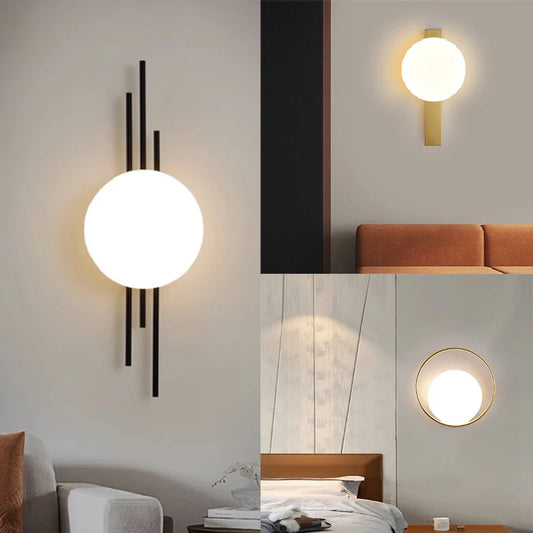 Light Luxury Nordic LED Wall Light Minimalist Designer Sconce Wall Lamp Indoor Living Room Bedside Table Deco Wall Light Fixture
