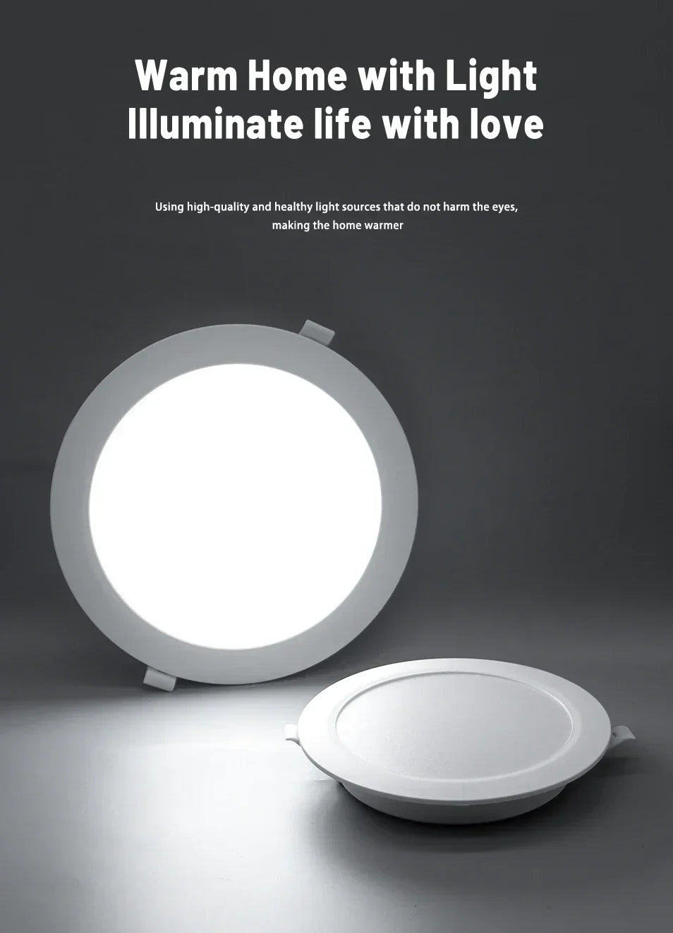 8 Pack Recessed Led Downlight 3 4 5 6 8 Inch 3000K 4000K 6000K Round Led Panel Light 110V 220V 230V for Home Indoor Lighting - GlowMart