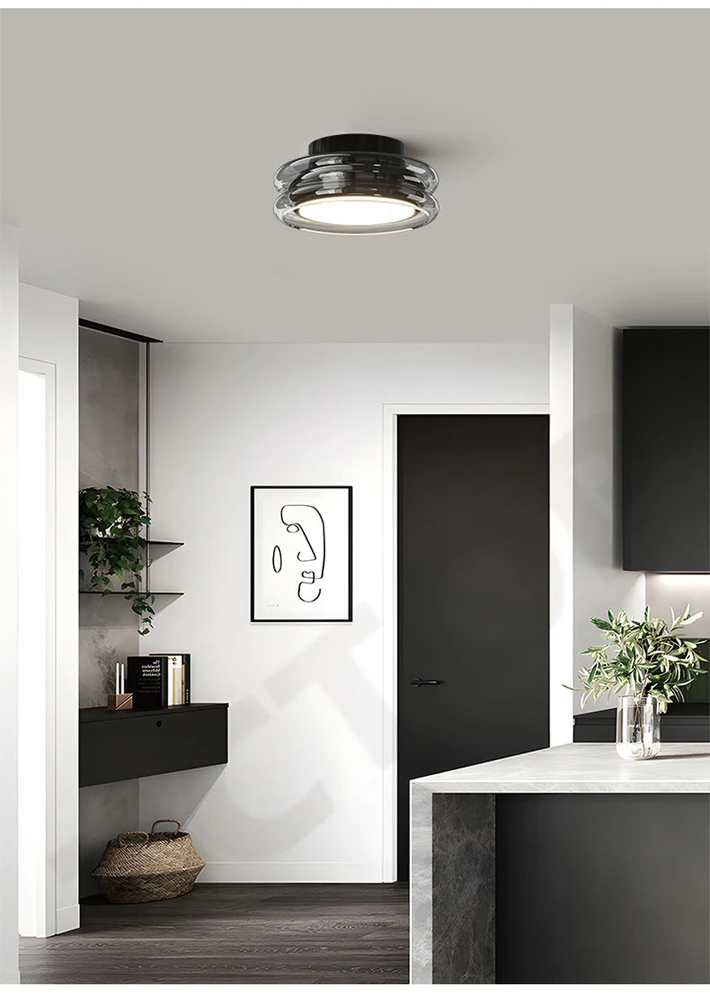 Nordic Lustre LED Glass Ceiling Lamp for Bedroom Study Room Aisle Corridor Home Decoration Chandelier Ceiling Lighting Fixtures