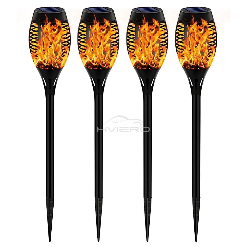 1/2/4/8Pcs Solar Flame Lights 12LED Bulbs Flickering Waterproof Garden Decoration Outdoor Lawn Path Yard Patio night Floor Lamps