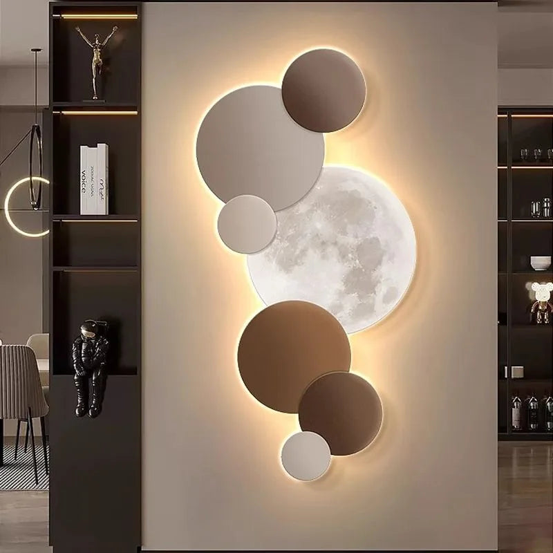 Porch decoration painting Wall lamp LED luminous light Corridor corridor hanging painting High grade wall painting Moon CX176DS - GlowMart