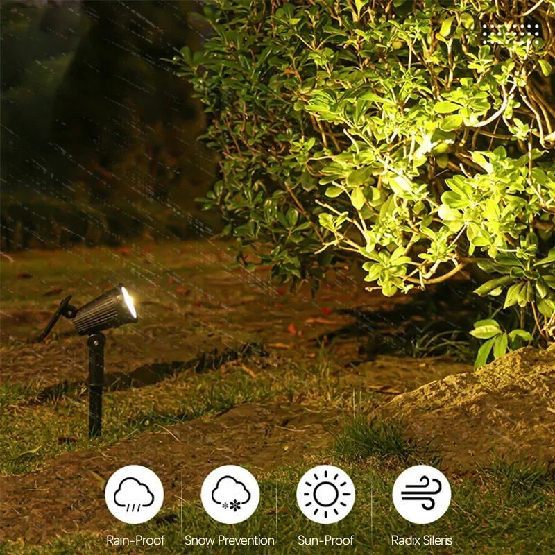 9 Led Solar Spot Lights Outdoor Rgb Solar Landscape Lights Ip65 Waterproof Brightness Adjustable For Garden Yard Palm Trees - GlowMart