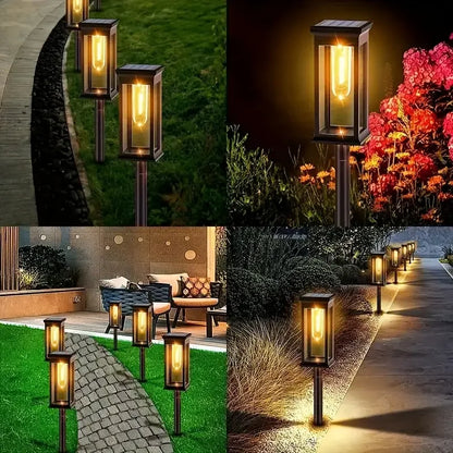 Solar Pathway Lights Solar Lights Outdoor Solar Powered Garden Lights for Walkway Yard Backyard Lawn Landscape Lighting Decor - GlowMart