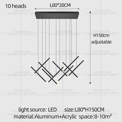 Nordic Pendant Light Modern Living Room Dining Table Lighting Lounge Hanging Restaurant Attic Chandelier Bedroom Ceiling Lamp - GlowMart