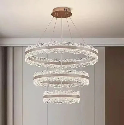 LED Luxury Pendant Light Living Dining Room Bedroom Modern Upscale Acrylic Texture Suspension Lamp Home Decoration - GlowMart