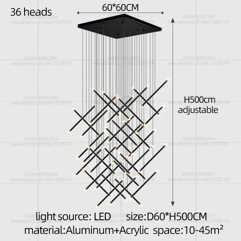 Nordic Pendant Light Modern Living Room Dining Table Lighting Lounge Hanging Restaurant Attic Chandelier Bedroom Ceiling Lamp - GlowMart