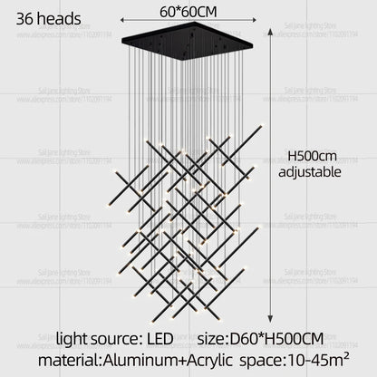 Nordic Pendant Light Modern Living Room Dining Table Lighting Lounge Hanging Restaurant Attic Chandelier Bedroom Ceiling Lamp - GlowMart