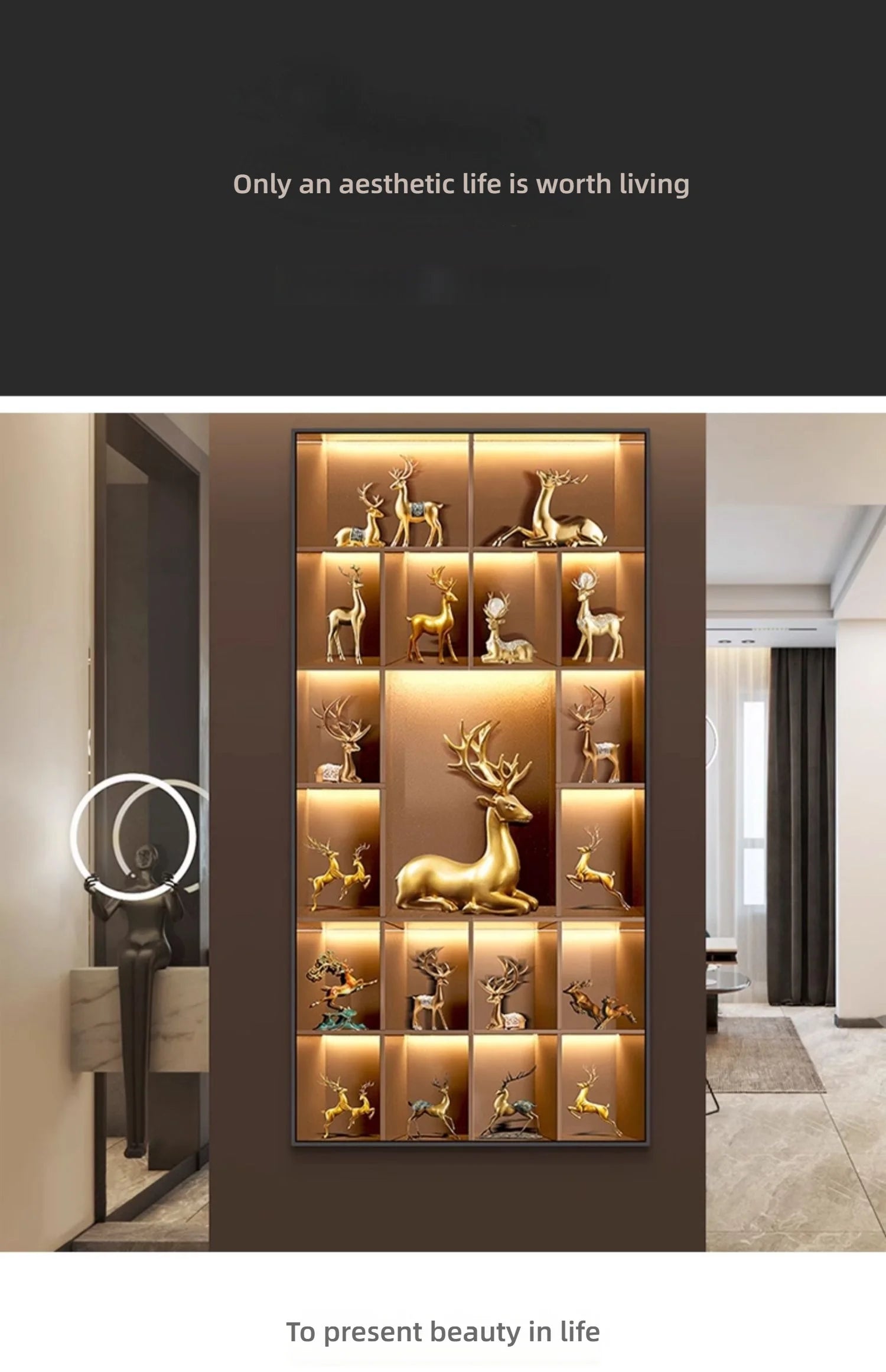 Modern Light Luxury Entrance LED Decorative Painting Home Decoration Living Room Bedroom Sofa Background Corridor Mural Light - GlowMart