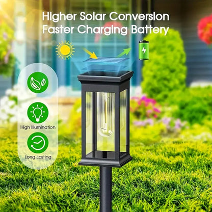 Solar Pathway Lights Solar Lights Outdoor Solar Powered Garden Lights for Walkway Yard Backyard Lawn Landscape Lighting Decor - GlowMart