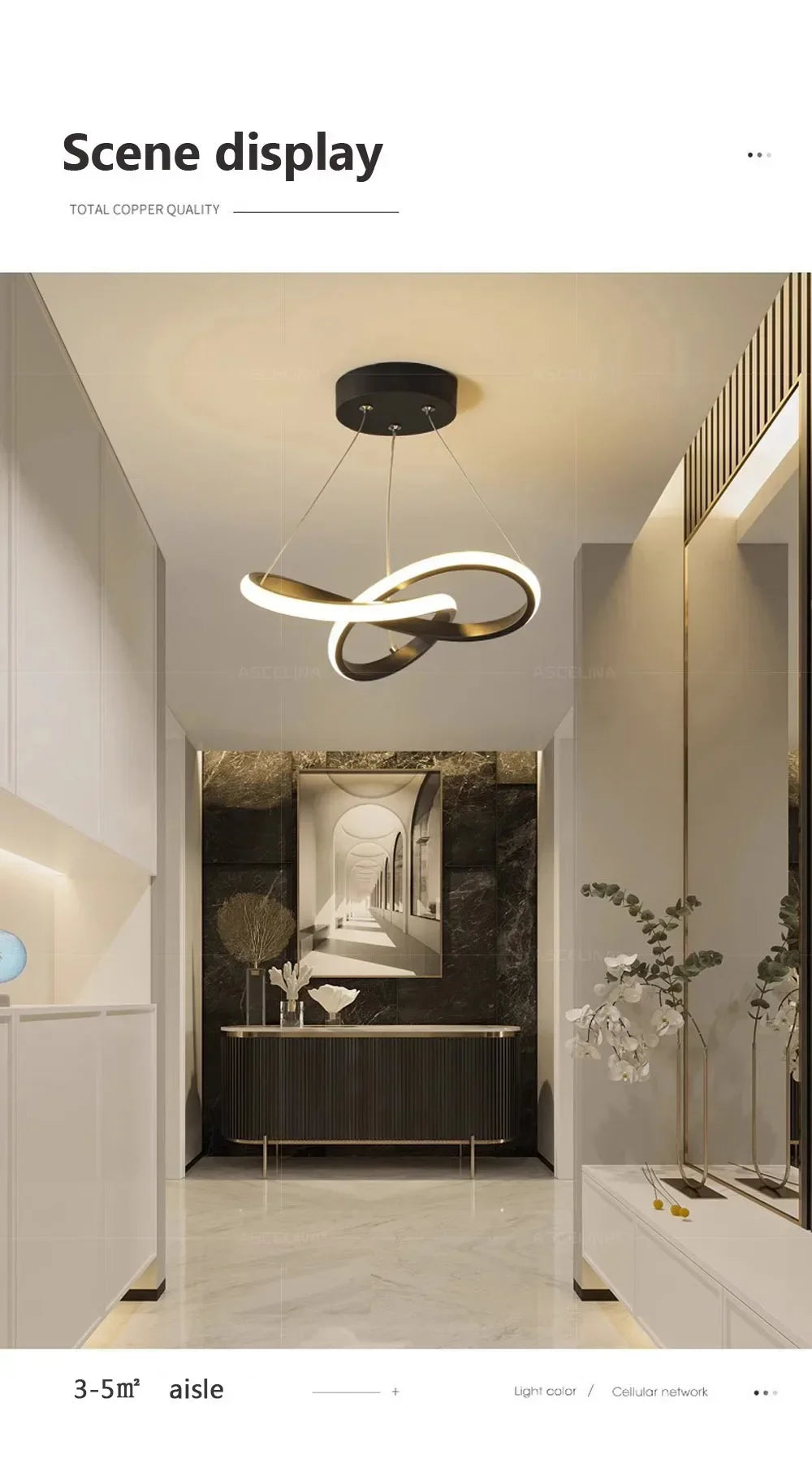 DARHYN Modern LED Pendant Light Creative Hanging Light Irregular Streamlined Design Suitable For Indoor Lighting In Restaurants - GlowMart