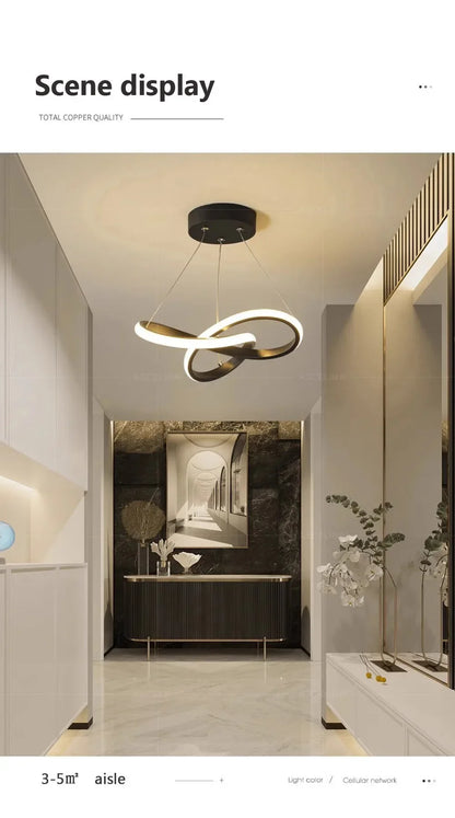 DARHYN Modern LED Pendant Light Creative Hanging Light Irregular Streamlined Design Suitable For Indoor Lighting In Restaurants - GlowMart