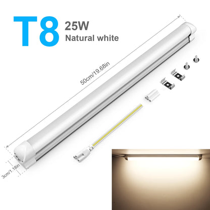 50cm T5/T8 High Brightness LED Light Tube No Power Plug Tube Lamp White/Warm White For Warehouse Garage Kitchen Shop Factory - GlowMart