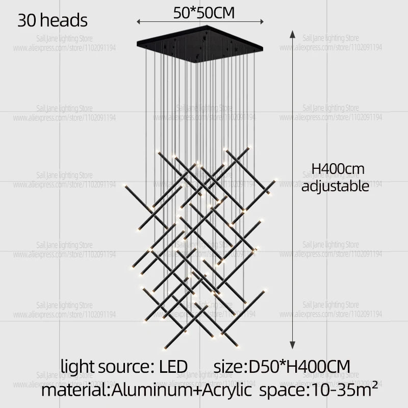 Nordic Pendant Light Modern Living Room Dining Table Lighting Lounge Hanging Restaurant Attic Chandelier Bedroom Ceiling Lamp - GlowMart