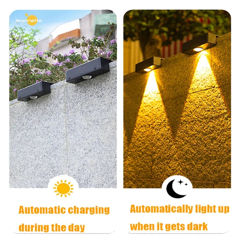 LED Solar Garden Lights Strong Bright Outdoor Sunlight Led Lights IP65 Waterproof Wall Lamp for Courtyard Yard Balcony Fence - GlowMart