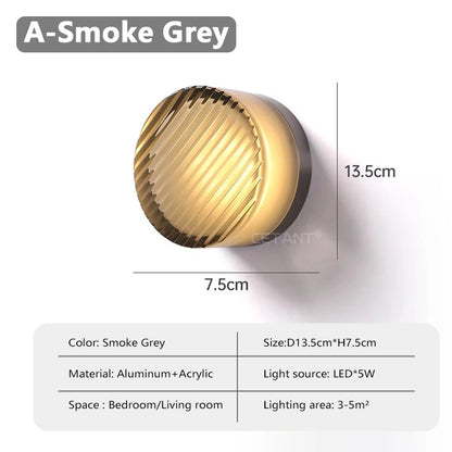 Modern LED Wall Lamp Living Room Amber Jelly Decor Wall Sconces  Corridor Study Dining Room  Home Decoration Smokey Grey Fixture - GlowMart