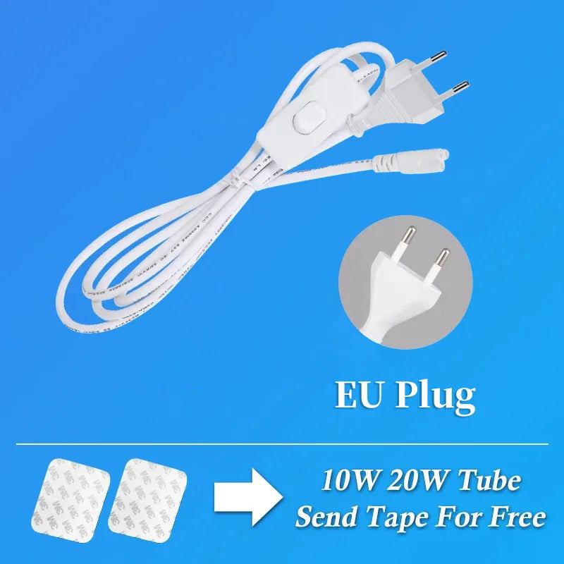 Led 220V Tube Light Room Strip With Cable Tube Lights Fixture For Home Bedroom Kitchen Cabinet Lighting indoor Lamp - GlowMart