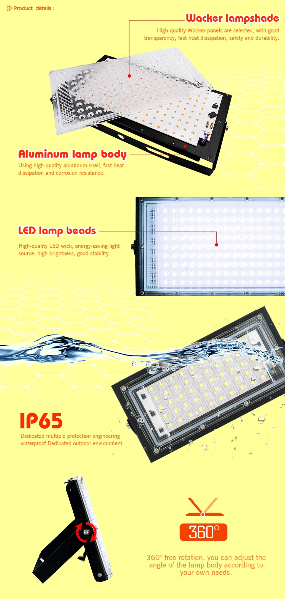 50W 100W Led Flood Light IP65 Waterproof AC 110V 220V Outdoor Floodlight Spotlight LED Reflector Street Lamp Wall Flood Lights - GlowMart