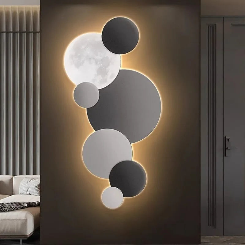 Porch decoration painting Wall lamp LED luminous light Corridor corridor hanging painting High grade wall painting Moon CX176DS - GlowMart