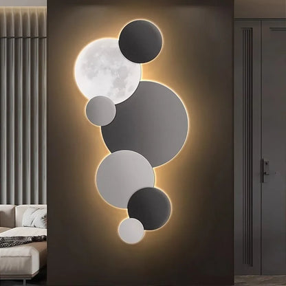 Porch decoration painting Wall lamp LED luminous light Corridor corridor hanging painting High grade wall painting Moon CX176DS - GlowMart