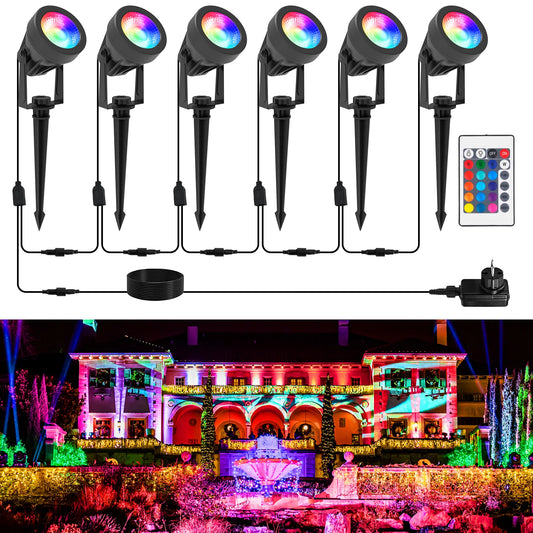 Outdoor Light Garden Landscape Decoration RGB EU/US Plug Spotlight Waterproof Pathway Yard Spike Lawn Lamp 110V 220V Lighting