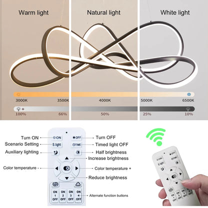 Modern LED Pendant Light DIY Chandelier Lights For Dining Room Living Room Bar Kitchen Room Ceiling Hanging Lamp Home Decor Lamp - GlowMart