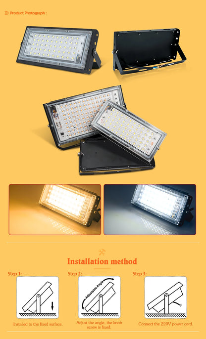 50W 100W Led Flood Light IP65 Waterproof AC 110V 220V Outdoor Floodlight Spotlight LED Reflector Street Lamp Wall Flood Lights - GlowMart