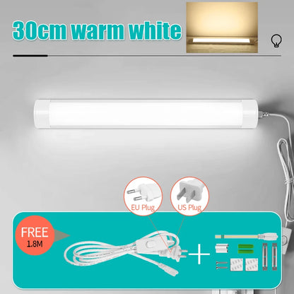 LED Light Tube Direct Plug-in Light Tube 110V 220V LED Lamp Tube Desk Work Study Shop Garage Warehouse Kitchen Cabinet Lighting - GlowMart