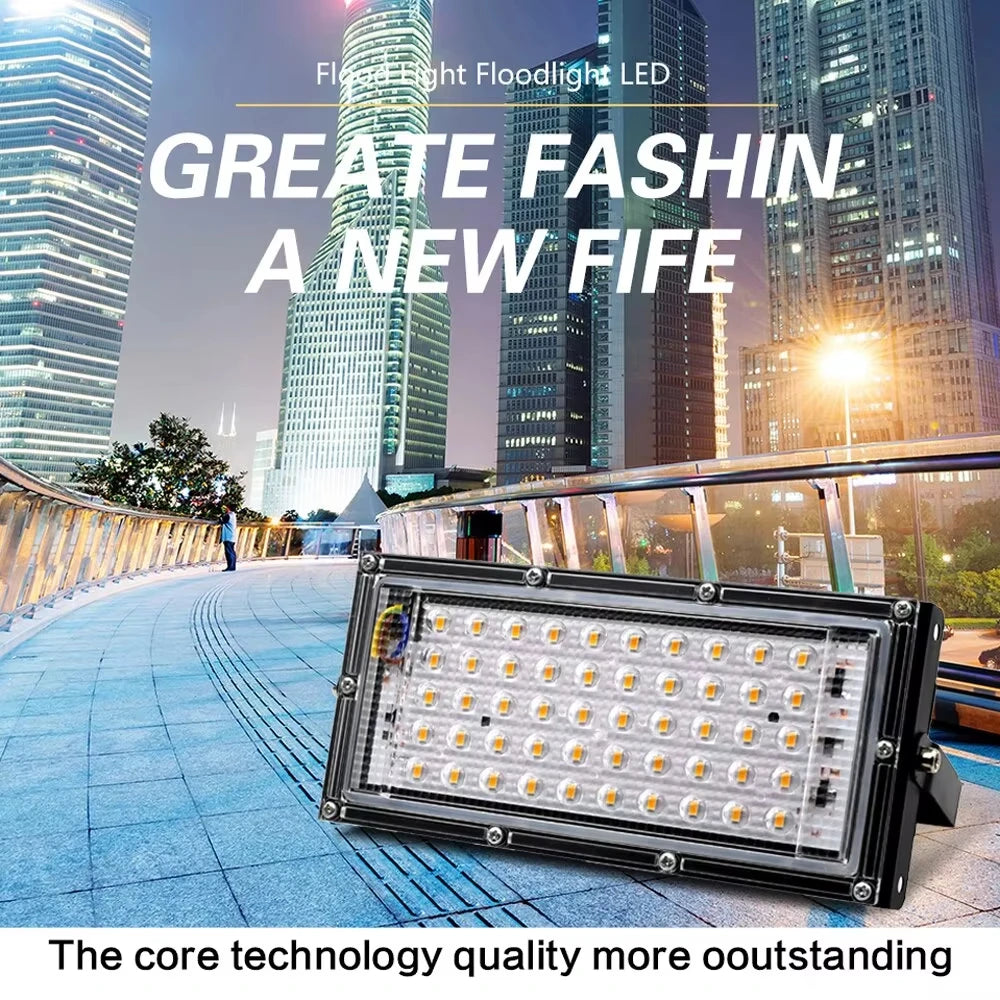 50W LED Flood Light Outdoor Lighting 220V 240V Floodlight Waterproof IP65 Reflector Projecteur LED Exterieur Focus Spotlight - GlowMart