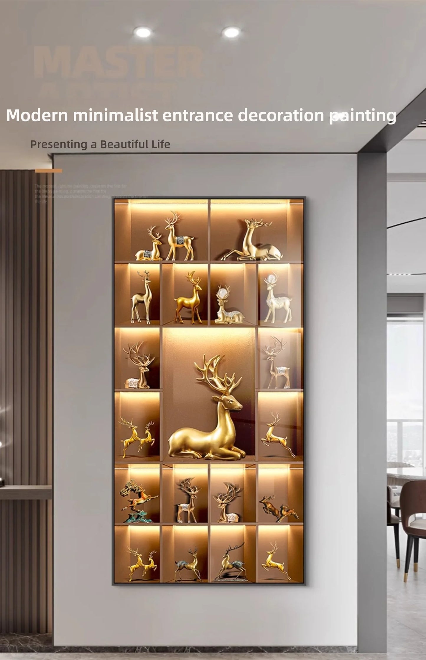 Modern Light Luxury Entrance LED Decorative Painting Home Decoration Living Room Bedroom Sofa Background Corridor Mural Light - GlowMart