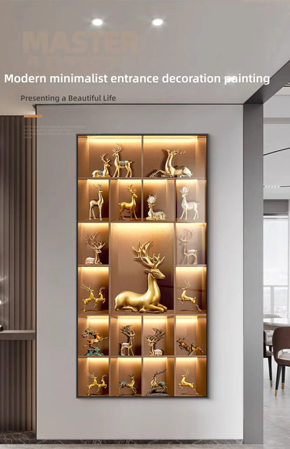 Modern Light Luxury Entrance LED Decorative Painting Home Decoration Living Room Bedroom Sofa Background Corridor Mural Light - GlowMart