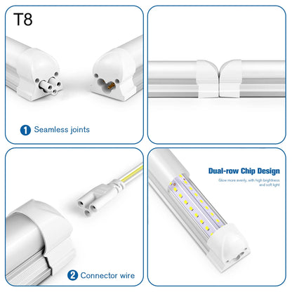 50cm T5/T8 High Brightness LED Light Tube No Power Plug Tube Lamp White/Warm White For Warehouse Garage Kitchen Shop Factory - GlowMart