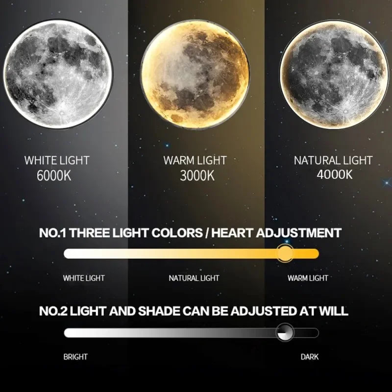 Light Luxury Modern Style Gray Moon Circular Porch Led Decoration Painting Luminous Light Painting Light Corridor End Mural - GlowMart
