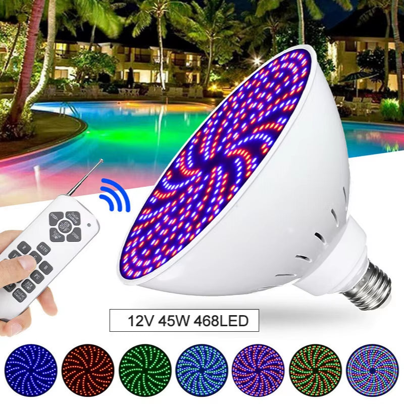 Replace RGB Underwater Lamp Light Source E27 Bulbpar38 IP68 Led Swimming Pool Light Multi Color Led Lamp with Remote Controller