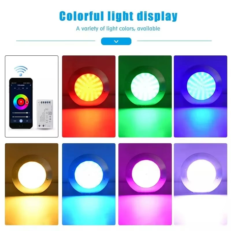 35W Swimming Pool Lights Focos 12V LED Smart App Tuya Wifi Waterproof LED RGB Piscine Lamp Remote Control Pool Party Decoration