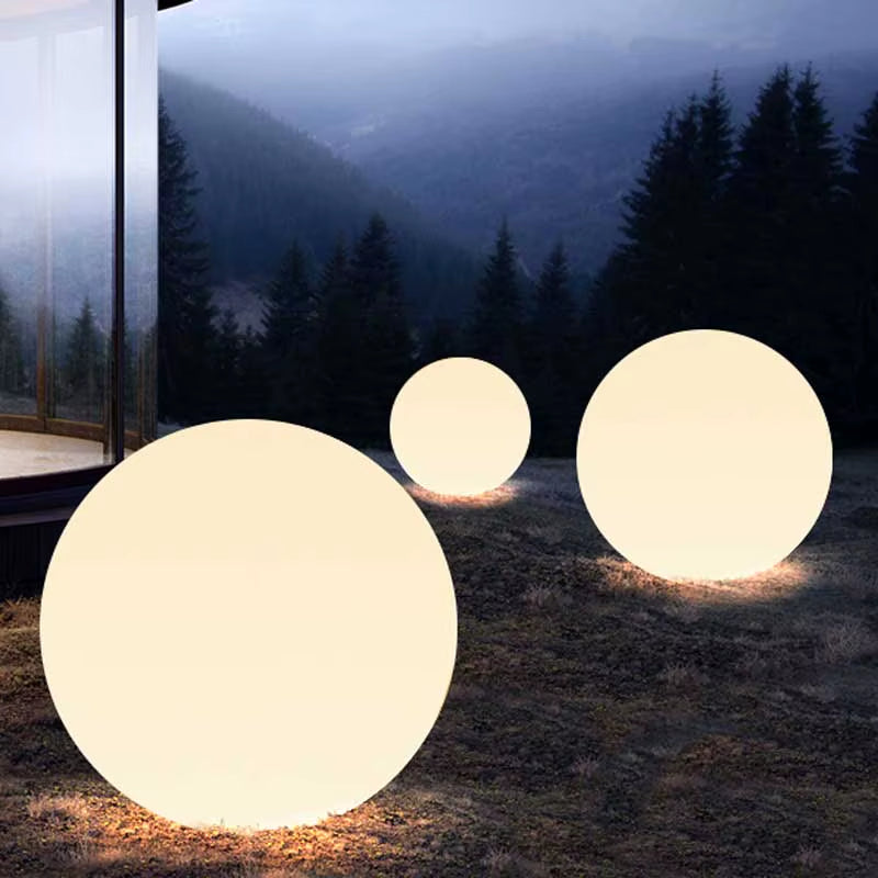 IP65 LED Night Light Ball Warm White Color with Extenal Extension Wire 1.5M Seamless Matte Housing for Outdoor Pathway Yard Lawn