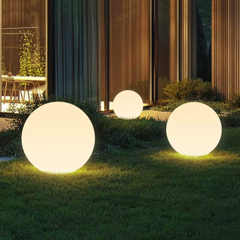 IP65 LED Night Light Ball Warm White Color with Extenal Extension Wire 1.5M Seamless Matte Housing for Outdoor Pathway Yard Lawn