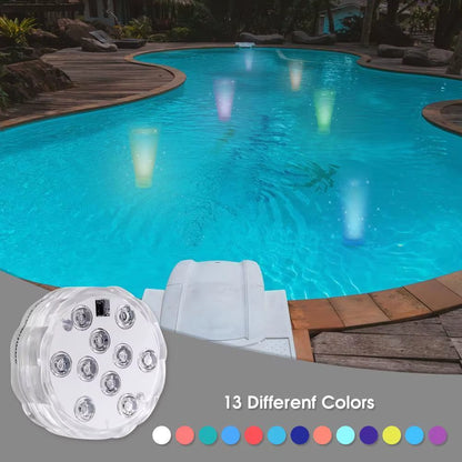 13 Colors LED Remote Control Pool Lights - 4 Pack for Relaxing Lazy Days