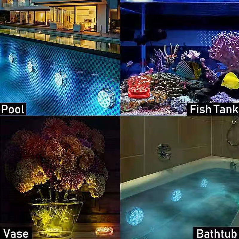 Pool Light Underwater Swimming Pool Lighting 13Leds Updated Submersible Light IP68 Outdoor Spotlight for Aquarium Fish Tank Pond