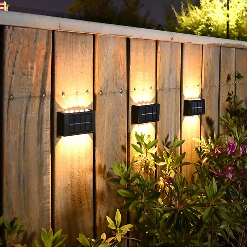 1Pc 2/4/6/8/10/12Leds Solar LED Wall Lights, Outdoor Wall Lamp for Garden, Patio, Ambient Light