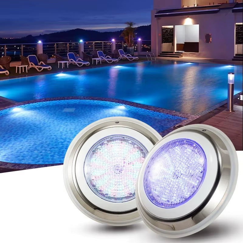 LED Piscina Luz Submersible Lamps Stainless Steel LED Swimming Pool Light IP68 Waterproof 12V Outdoor RGB Underwater Light Pond