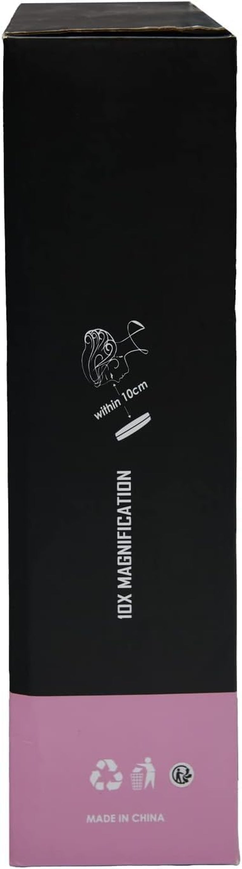 Makeup Mirror with Lights, 8.3'' Double-Sided 10X/1X Magnifying Mirror, 2500Mah USB Rechargeable Mirrors with 52 LED Lights and 10 Brightness, 360° Rotating Vanity Mirror for Bedroom, Bathroom