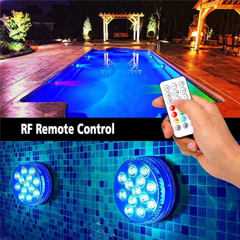 Pool Light Underwater Swimming Pool Lighting 13Leds Updated Submersible Light IP68 Outdoor Spotlight for Aquarium Fish Tank Pond